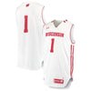 Image of #1 Wisconsin Badgers Under Armour Replica Performance Basketball Jersey – White 2019