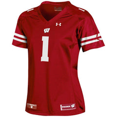 #1 Wisconsin Badgers Under Armour Women's Replica Football Jersey - Red 2019