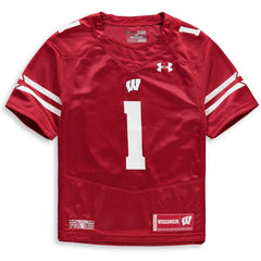 #1 Wisconsin Badgers Under Armour Youth Finished Replica Jersey – Red 2019