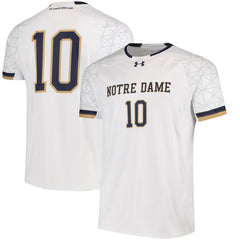 #10 Notre Dame Fighting Irish Under Armour Replica Performance Soccer Jersey - White 2019