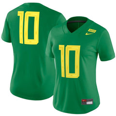 #10 Oregon Ducks Women's Game Football Jersey – Green 2019