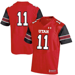 #11 Utah Utes Under Armour Premier Performance Football Jersey – Red 2019