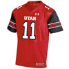 Image of #11 Utah Utes Under Armour Premier Performance Football Jersey – Red 2019