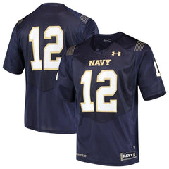 #12 Navy Midshipmen Under Armour Team Replica Football Jersey – Navy 2019