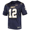 Image of #12 Navy Midshipmen Under Armour Team Replica Football Jersey – Navy 2019