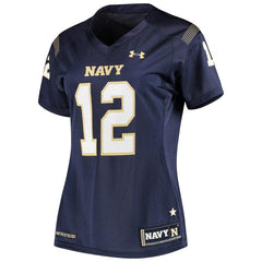 #12 Navy Midshipmen Under Armour Women's Finished Replica Jersey – Navy 2019