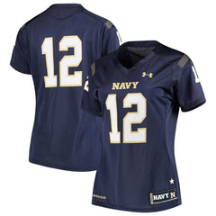 #12 Navy Midshipmen Under Armour Women's Finished Replica Jersey – Navy 2019