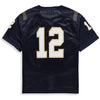 Image of #12 Navy Midshipmen Under Armour Youth Finished Replica Jersey – Navy 2019