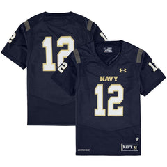 #12 Navy Midshipmen Under Armour Youth Premier Performance Jersey - Navy 2019