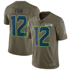 12s Seattle Seahawks Salute To Service Limited Jersey - Olive 2019