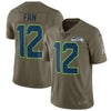 Image of 12s Seattle Seahawks Salute To Service Limited Jersey - Olive 2019