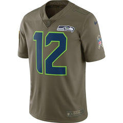 12s Seattle Seahawks Salute To Service Limited Jersey - Olive 2019