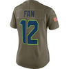 Image of 12s Seattle Seahawks Women's Salute to Service Limited Jersey - Olive 2019