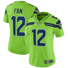 12s Seattle Seahawks Women's Vapor Untouchable Color Rush Limited Player Jersey - Neon Green 2019