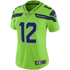 12s Seattle Seahawks Women's Vapor Untouchable Color Rush Limited Player Jersey - Neon Green 2019