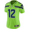 Image of 12s Seattle Seahawks Women's Vapor Untouchable Color Rush Limited Player Jersey - Neon Green 2019