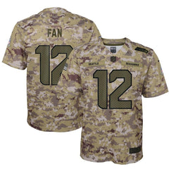 12s Seattle Seahawks Youth Salute to Service Game Jersey - Camo 2019