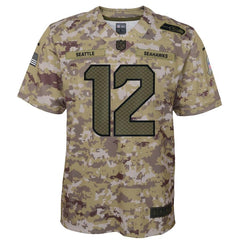 12s Seattle Seahawks Youth Salute to Service Game Jersey - Camo 2019