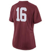 Image of #16 Alabama Crimson Tide Women's Game Replica Football Jersey - Crimson 2019