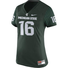 #16 Michigan State Spartans Women's Game Replica Football Jersey - Green 2019