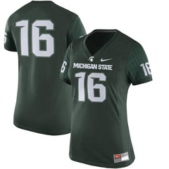 #16 Michigan State Spartans Women's Game Replica Football Jersey - Green 2019