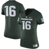 Image of #16 Michigan State Spartans Women's Game Replica Football Jersey - Green 2019