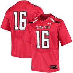 #16 Texas Tech Red Raiders Under Armour Replica Football Jersey - Red 2019