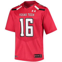 #16 Texas Tech Red Raiders Under Armour Replica Football Jersey - Red 2019