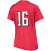 Image of #16 Texas Tech Red Raiders Under Armour Women's Replica Performance Football Jersey – Red 2019