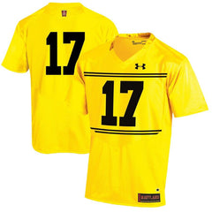 #17 Maryland Terrapins Under Armour 125th Anniversary Premier Football Jersey – Gold 2019