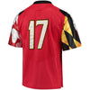 Image of #17 Maryland Terrapins Under Armour Premier Performance Football Jersey – Red 2019