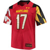 Image of #17 Maryland Terrapins Under Armour Premier Performance Football Jersey – Red 2019