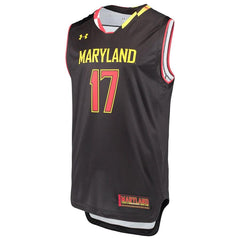 #17 Maryland Terrapins Under Armour Replica Performance Basketball Jersey – Black 2019