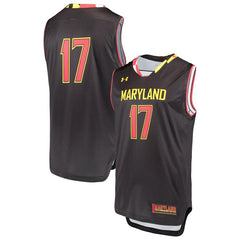 #17 Maryland Terrapins Under Armour Replica Performance Basketball Jersey – Black 2019