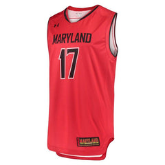 #17 Maryland Terrapins Under Armour Replica Performance Basketball Jersey – Red 2019