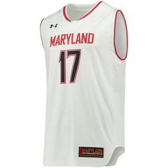 #17 Maryland Terrapins Under Armour Replica Performance Basketball Jersey – White 2019