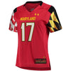 Image of #17 Maryland Terrapins Under Armour Women's Replica Performance Football Jersey – Red 2019