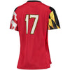 Image of #17 Maryland Terrapins Under Armour Women's Replica Performance Football Jersey – Red 2019