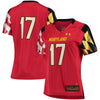 Image of #17 Maryland Terrapins Under Armour Women's Replica Performance Football Jersey – Red 2019