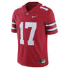 Image of #17 Ohio State Buckeyes Limited Football Jersey - Scarlet 2019