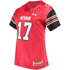 #17 Utah Utes Under Armour Women's Replica Performance Football Jersey – Red 2019