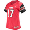 Image of #17 Utah Utes Under Armour Women's Replica Performance Football Jersey – Red 2019