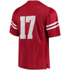 Image of #17 Wisconsin Badgers Under Armour Premier Performance Football Jersey – Red 2019