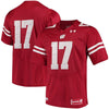 Image of #17 Wisconsin Badgers Under Armour Premier Performance Football Jersey – Red 2019