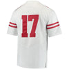 Image of #17 Wisconsin Badgers Under Armour Premier Performance Football Jersey – White 2019