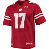 Image of #17 Wisconsin Badgers Under Armour Replica Football Jersey - Red 2019