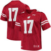 Image of #17 Wisconsin Badgers Under Armour Replica Football Jersey - Red 2019