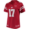 Image of #17 Wisconsin Badgers Under Armour Women's Replica Performance Football Jersey – Red 2019