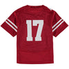 Image of #17 Wisconsin Badgers Under Armour Youth Performance Replica Football Jersey – Red 2019