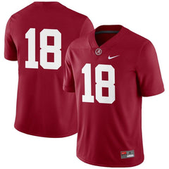 #18 Alabama Crimson Tide Football Game Jersey – Crimson 2019